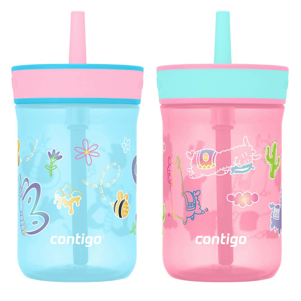 Contigo® Kids’ Leighton Straw Tumbler with Spill-Proof Leak-Proof Lid, 14oz ·A