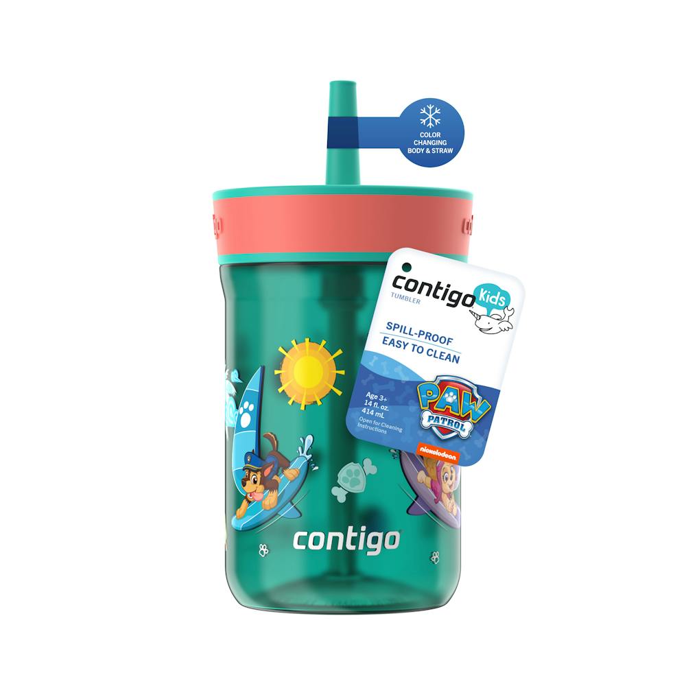 Contigo® Kids’ Leighton Straw Tumbler with Spill-Proof Leak-Proof Lid, 14oz ★